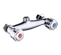 Grifo de ducha de doble control frío y caliente - Válvula mezcladora de agua con bobina de cobre para control de temperatura | Para casa, hotel y apartamento.