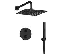 Grifo de ducha empotrado termostático JACOB DELAFON Metro cuadrado, Negro mate | Ahorro de agua