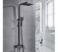 Grifo de Ducha Grifo de Ducha Negro Latón Cabezal de Ducha de 8 Pulgadas Grifos mezcladores fríos y Calientes,