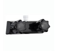 Grifo de ducha RV 10.2 cm Montaje en pared Desviador caliente/frío (negro) | Grifo de baño de repuesto de plástico con válvula de doble perilla para remolque de caravana, uso en interiores y exteriores