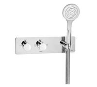 Grifo de ducha termostático con tres vías y desviador para instalación empotrada Puzzle Roca