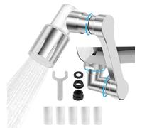 Grifo de extensión giratorio de 1080 grados, accesorio de grifo con extensión de grifo y dos tipos de chorro, extensor Faucet con regulador de chorro y 6 elementos filtrantes para giratorio, para
