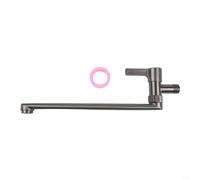 Grifo de fregadero de cocina de agua fría montado en la pared extendido | Grifo giratorio de acero inoxidable 304 con giro de 4 puntos | Diseño de ahorro de espacio para cuarto de servicio (30 cm)