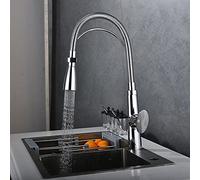 Grifo de Fregadero de Cocina para Bar de Granja de Barras, de Cocina de latón Negro, Soporte Fijo de Soporte Fijo 360 Girar el botón de la Cocina para Cambiar los de la batidora del Fregadero