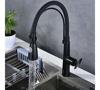 Grifo de Fregadero de Cocina para Barcos de Granja de Barras, de Cocina de latón Negro, Soporte Fijo de Soporte Fijo 360 Girar el botón de la Cocina para Cambiar los de la batidora del Fregadero