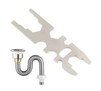 Grifo de fregadero llave de montaje - Llave de baño con abrebotellas, llave inglesa para fregadero, para trabajos de montaje e instalación en lavabos,