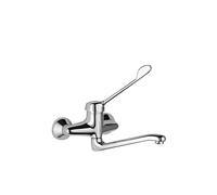 Grifo de fregadero para empotrar en pared de latón con acabado cromado Especial Basic TRES