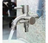 Grifo de fregona de acero inoxidable 304, grifo de lavadora de 1 entrada y 2 salidas, doble salida,
