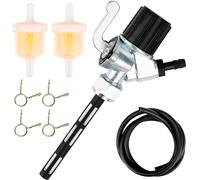 Grifo de gasolina, grifo de combustible con filtro de gasolina, kit de manguera de gasolina con 1 x Ø 5mm línea de combustible/ 1 x 6mm filtro de gasolina/ 4 x abrazaderas de manguera, manguera de gas