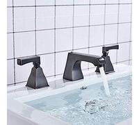 Grifo de grifo de cocina de bronce de bronce con doble mango de mango Matrimonio Montada de 3 orificios Ta batidora de lavabo para el baño y lavabo de la bañera acabado cromado