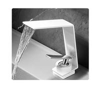 Grifo de Grifo de Fregadero de baño de Lujo Grifo de Grifo Lleno de Cobre Caliente y fría Grifo de Cascada fría manifiesto con Lavabo Negro ()