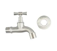 Grifo de jardín acero inoxidable 304, montaje en pared, acabado cepillado, for exteriores, lavabo, fregona, parede G1/2' Para Exterior, Manguera, Lavadora y Depósito(Color2)