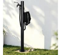 Grifo De Jardín Con Columna De Agua Para Exteriores, Hidrante Vertical Resistente A Las Heladas Con Doble Entrada, Para El Patio Trasero Y El Césped,Negro,95cm/37.4in