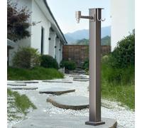 Grifo de jardín de Acero Inoxidable 304, Columna Vertical Cuadrada para Exteriores, Grifo de Montaje en Suelo para césped, Granja, Pasto, riego de Patio Trasero, Distribu