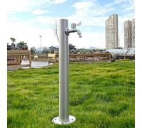 Grifo de jardín de acero inoxidable para exteriores, columna de agua redonda, ideal para villas, estaciones de lavado y patios, solución de riego de jardín duradera y elegante