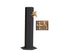 Grifo de jardín de acero inoxidable resistente a las heladas con columna de agua para exteriores, con doble salida y tubo interior de acero inoxidable para riego.