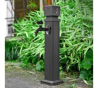 Grifo de jardín de aluminio resistente a las heladas, columna de agua para exteriores, alto, color negro, para jardines y patios.