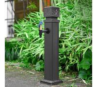 Grifo de jardín de aluminio resistente a las heladas, columna de agua para exteriores, alto, color negro, para jardines y patios.