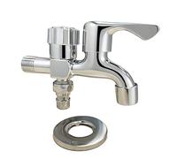 Grifo de Jardín Exterior Doble Salida Intercambiable, Grifo de Pared con Conector para Lavadora, Entrada 1/2 Pulgada G1/2, Cuerpo de Aleación de Zinc, Ideal para Terraza y Cocina