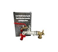 Grifo de jardín exterior montado en la pared con válvula de retención y accesorio de codo, 1,27 cm (grifo de jardín con mango de palanca y conector de manguera)