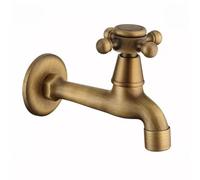 Grifo de Jardín Grifo de piscina pequeño latón Retro for montaje en pared, grifo decorativo for jardín al aire libre, fregona for lavadora, WC, grifos agua fría única(Long style A)