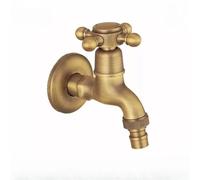 Grifo de Jardín Grifo de piscina pequeño latón Retro for montaje en pared, grifo decorativo for jardín al aire libre, fregona for lavadora, WC, grifos agua fría única(Short style A)