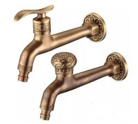 Grifo de jardín largo con grúa de latón antiguo for baño, fregona, fregadero, grifos de pared for lavadora(Style 2)