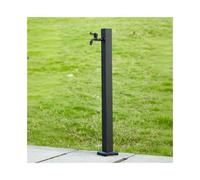 Grifo de jardín vertical de acero inoxidable duradero: elegante grifo de columna cuadrada para decoración de patio, ideal para lavado de autos y uso en exteriores.