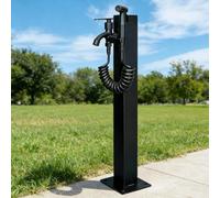 Grifo de jardín Vertical Negro para Exteriores, Columna de riego para jardín, Poste de Agua para jardín Resistente a la Intemperie con Dos boquillas, hidrante Vertical para exterio