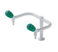 Grifo De Laboratorio De Dos Caños Con Ducha De Enjuague Previo Giratorio De 360 Grados, Núcleo Totalmente De Cobre Recubierto De Resina, Adecuado Para Laboratorios, Escuelas Y Hospitales