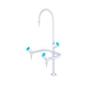 Grifo de laboratorio de tres caños con ducha de prelavado giratoria de 360 grados, núcleo de cobre recubierto de resina, apto for laboratorios, escuelas y hospitales.(Color2)