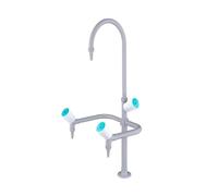 Grifo de laboratorio de tres caños con ducha de prelavado giratoria de 360 grados, núcleo de cobre recubierto de resina, apto for laboratorios, escuelas y hospitales.(Color1)