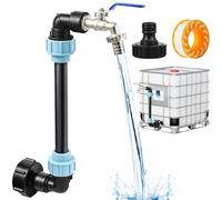 Grifo de Latón con Cuello de Cisne para IBC Adaptador de Tanque IBC de 3/4 Pulgadas Grifo de Cuello de Cisne para Depósito IBC con Conexión S60x6 Apto para Tanques de Agua de Lluvia de 1000 Litros