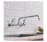 Grifo de latón cromado para cocina, grifo mezclador para fregadero, caños giratorios, mezclador de fregadero, grifos de baño, grifo de cocina frío y caliente montado en la pared (color: cromado