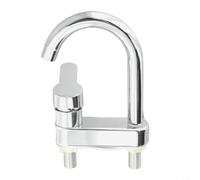 Grifo de lavabo, 304 de acero inoxidable grifo de fregadero frío caliente mezclador encimera lavado doble agujero rodamiento de bolas galvanizado estilo coreano