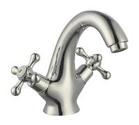 Grifo de lavabo bimando Beverley (Cromo, Caño alto)