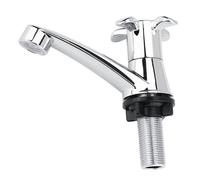 Grifo de lavabo, boquilla de agua de una sola manija, grifo de agua fría G1/2 galvanizado para baño, cocina, sala de descanso, bañera (mango de flor)