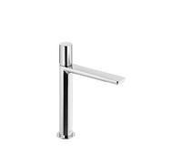 Grifo de lavabo cascada monomando de caño medio con acabado cromado y diseño moderno Max Tres - Con válvula click-clack