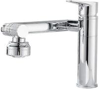 Grifo de lavabo con cabezal for salpicaduras baño, refuerzo ducha, mezclador cobre giratorio 360 °, grifos cromados porosos cocina modernos