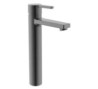Grifo de lavabo con diseño circular acabado negro titanio cepillado Naia Roca