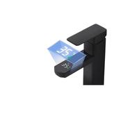 Grifo de lavabo con pantalla Digital LED táctil negra, mezclador frío y caliente no eléctrico for accesorios grifo cocina baño Resistente a Alta Presión(Nero)
