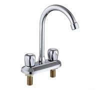 Grifo de lavabo de baño, 220 x 170 mm, doble mango, montado en la cubierta, con distancia central de 100 mm, construcción de latón para uso doméstico