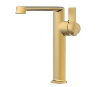 Grifo de Lavabo de baño Cepillado, Grifo Mezclador Monomando Tipo Cascada, Grifo ABO de Agua fría y Caliente, diseño de latón para lavabos Modernos.