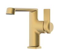 Grifo de Lavabo de baño Cepillado, Mezclador Monomando Tipo Cascada, Grifo de Lavabo de latón para Agua fría y Caliente, Grifo ABO Elegante para Lavabo Moderno,