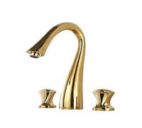 Grifo de lavabo de baño comercial, mezclador de 2 asas y 3 agujeros, grifo de lavabo moderno, grifo de lavabo duradero para uso doméstico y spa