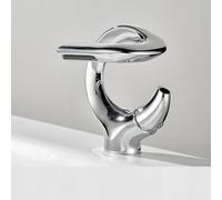 Grifo de lavabo de baño con cascada caliente y fría, todo de cobre, galvanoplastia