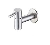 Grifo de lavabo de baño de pared de acero inoxidable, grifo de agua fría, grifos utilitarios de lavandería de jardín, rosca G1/2"