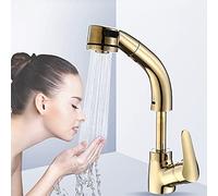 Grifo de lavabo de baño, grifo de elevación de cobre con pulverizador lateral, mezclador de latón giratorio de 360°, grifo de cocina de una sola manija, diseño moderno para un uso fácil