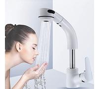 Grifo de lavabo de baño, grifo de elevación de cobre con pulverizador lateral, mezclador de latón giratorio de 360°, grifo de cocina de una sola manija, diseño moderno para un uso fácil