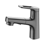 Grifo de lavabo de baño, grifo mezclador de un solo agujero, agua caliente y fría, grifo versátil para fregadero de cocina con pulverizador desmontable para un uso fácil